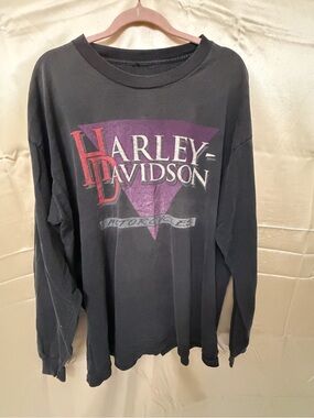 Vintage 1992 Harley Davidson Motorcycles Long Sleeve T Shirt Pompano Beach FL